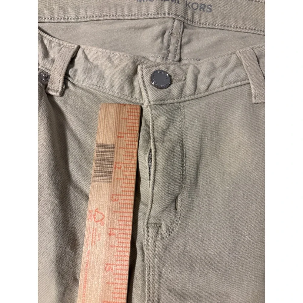Michael Kors Skinny Jeans Womens SZ10 Tan Khaki Excellent Mid Rise Stretch Pants